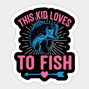 This Kid Loves To Fish Sticker